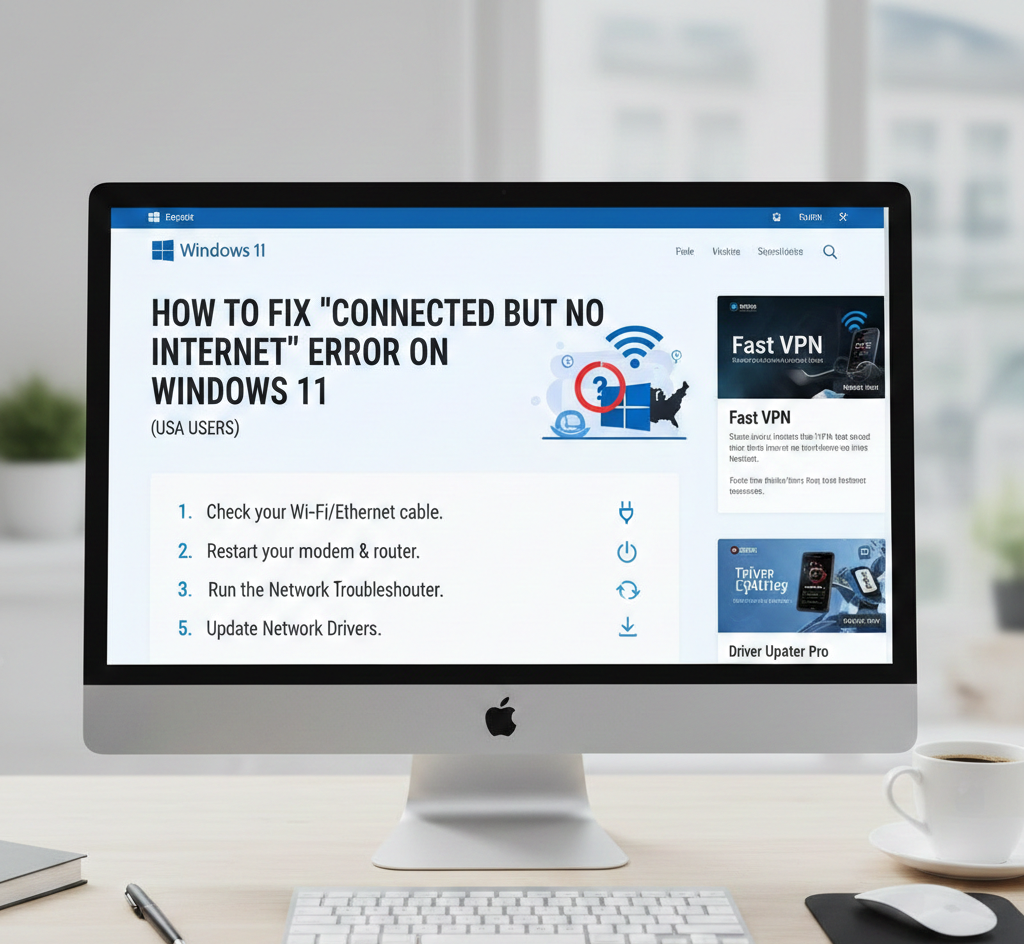 How to Fix “Connected but No Internet” Error on Windows 11 (USA Users